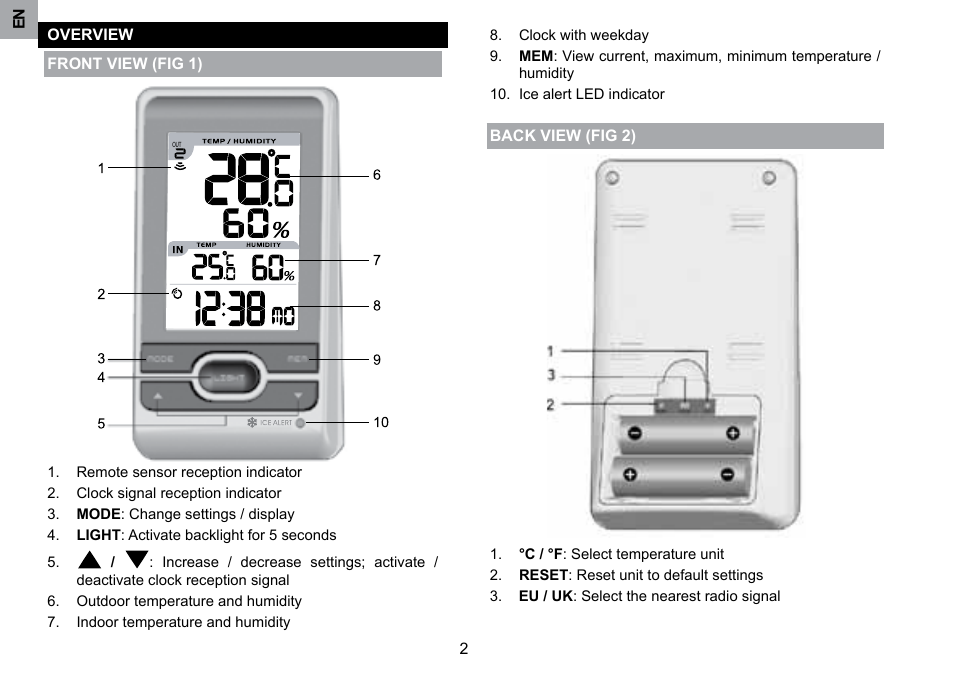 Oregon Scientific RMR203HG User Manual | Page 3 / 58