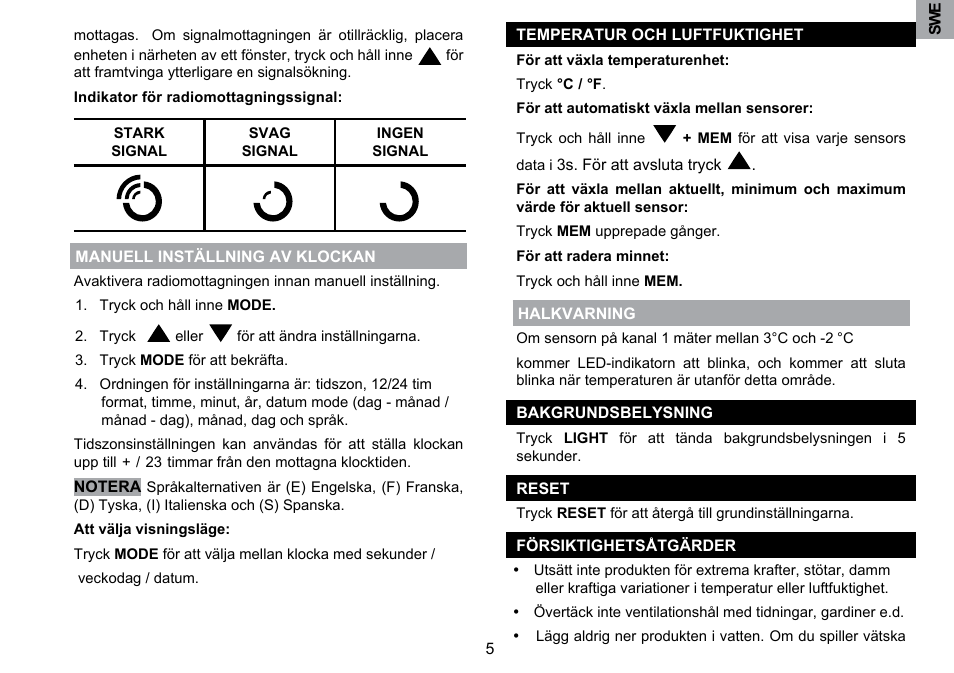 Oregon Scientific RMR203HG User Manual | Page 55 / 58