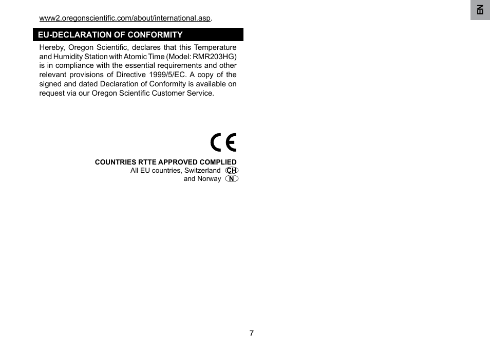 Oregon Scientific RMR203HG User Manual | Page 8 / 58