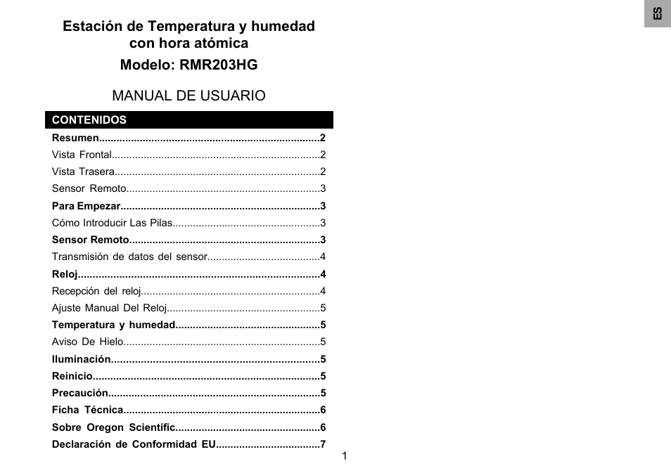 Oregon Scientific RMR203HG User Manual | Page 9 / 58