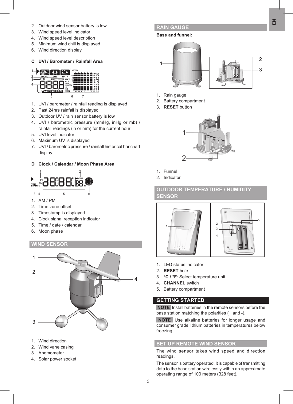 Oregon Scientific WMR88 User Manual | Page 3 / 11