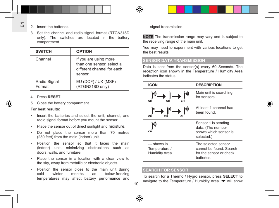 Oregon Scientific Metal Weather Station BAR908HGA User Manual | Page 10 / 21