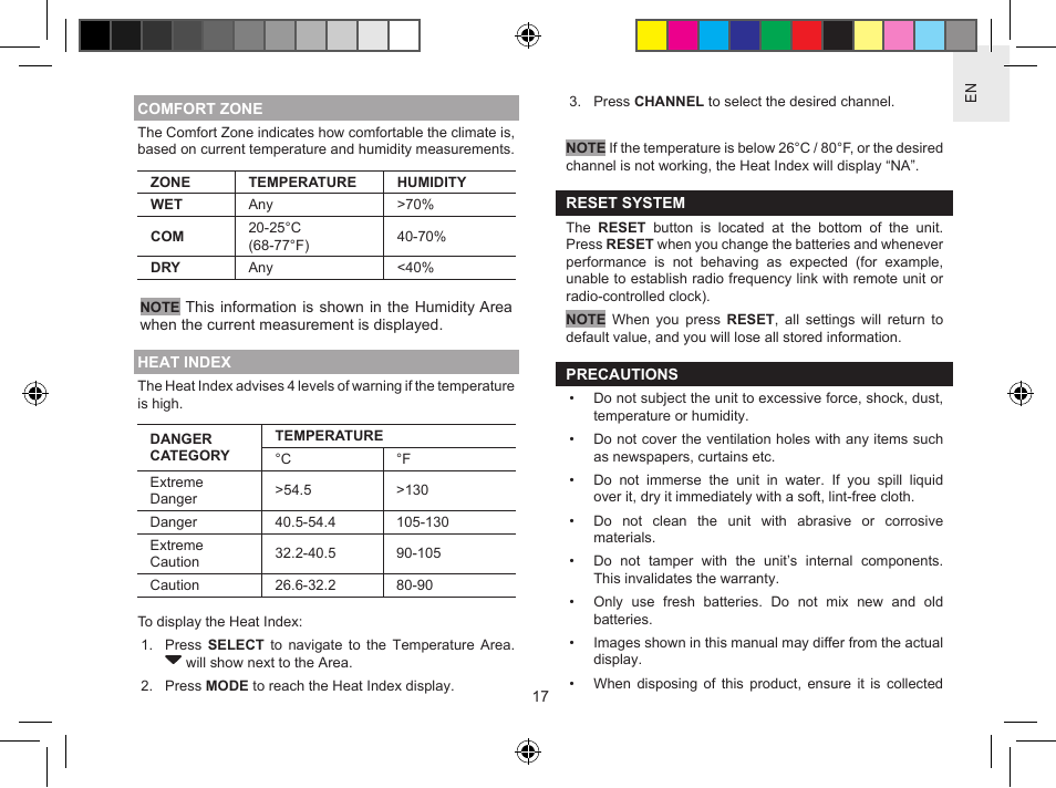 Oregon Scientific Metal Weather Station BAR908HGA User Manual | Page 17 / 21