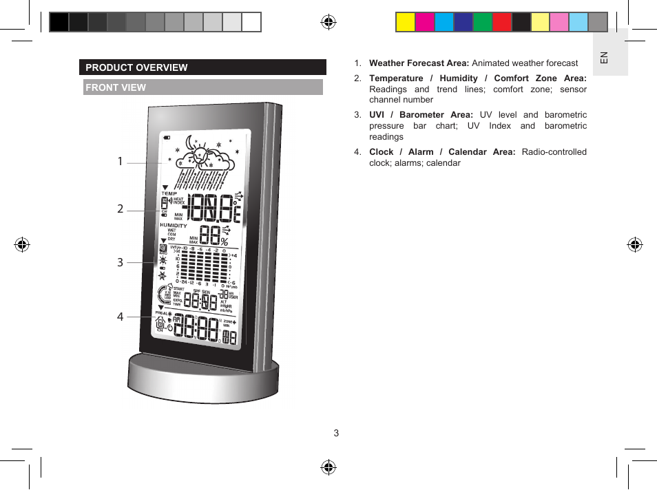 Oregon Scientific Metal Weather Station BAR908HGA User Manual | Page 3 / 21