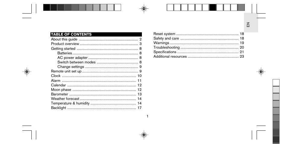 Oregon Scientific STARCK PS-M01U User Manual | Page 2 / 25