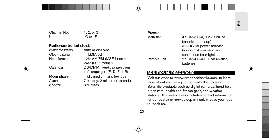 Oregon Scientific STARCK PS-M01U User Manual | Page 24 / 25