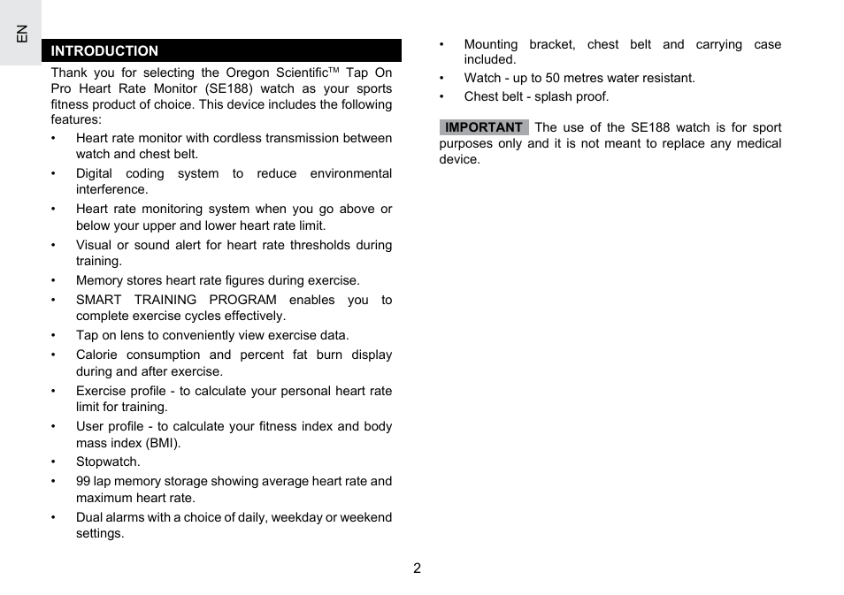 Oregon Scientific SE188 User Manual | Page 3 / 197