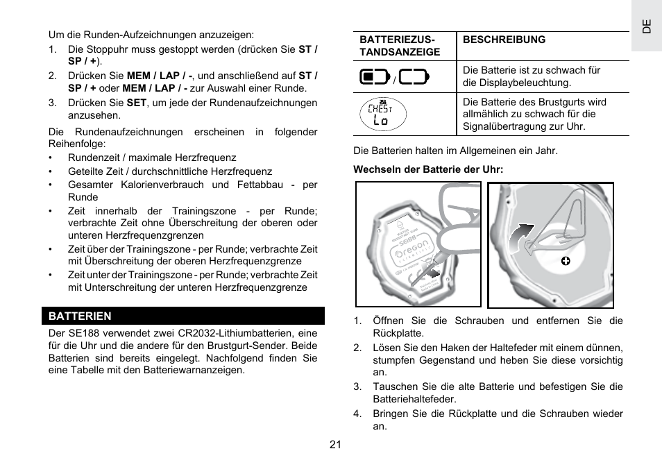 Oregon Scientific SE188 User Manual | Page 70 / 197