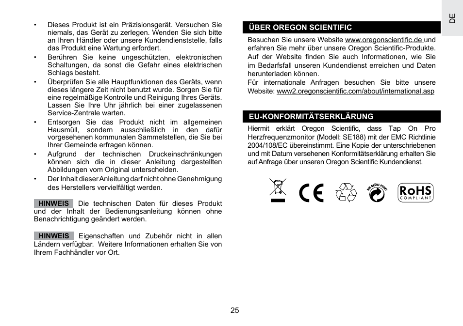 Oregon Scientific SE188 User Manual | Page 74 / 197