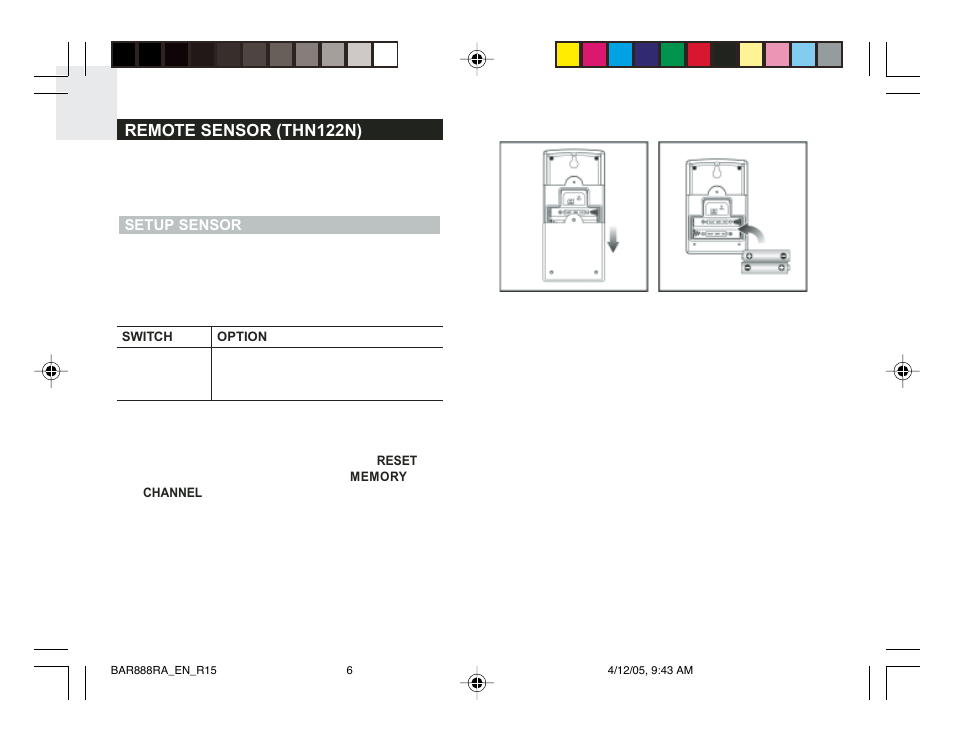 Oregon Scientific BAR888RA User Manual | Page 6 / 17