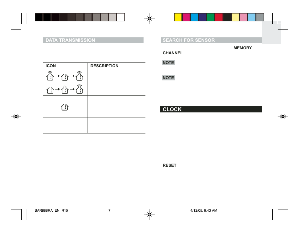 Oregon Scientific BAR888RA User Manual | Page 7 / 17