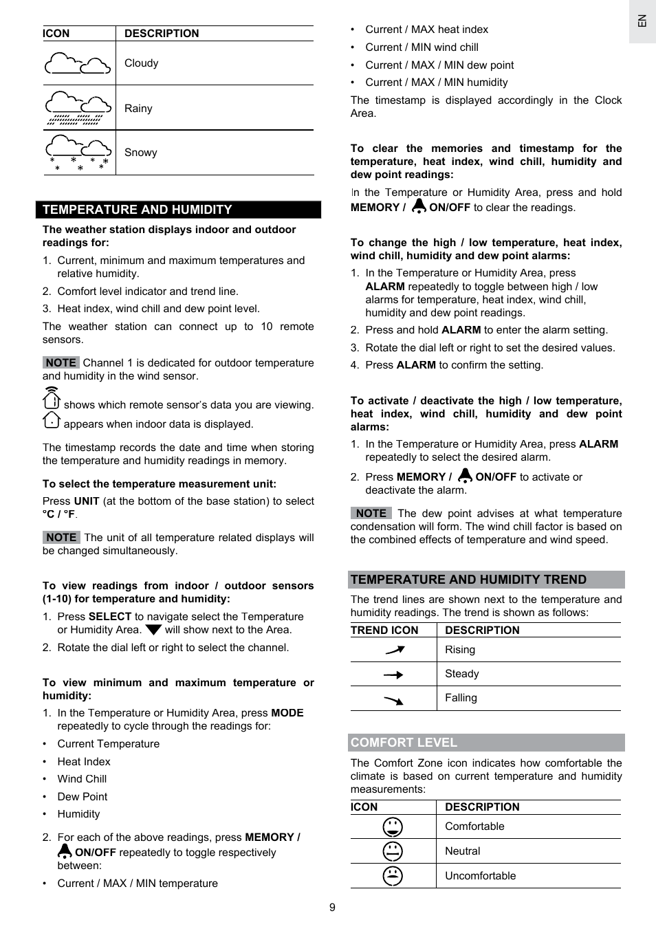 Oregon Scientific SCIENTICTM WEATHER STATION WMR100A User Manual | Page 10 / 115