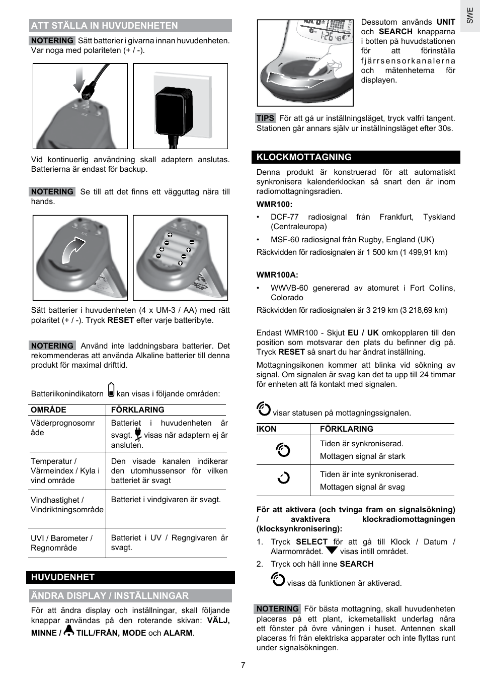 Oregon Scientific SCIENTICTM WEATHER STATION WMR100A User Manual | Page 107 / 115