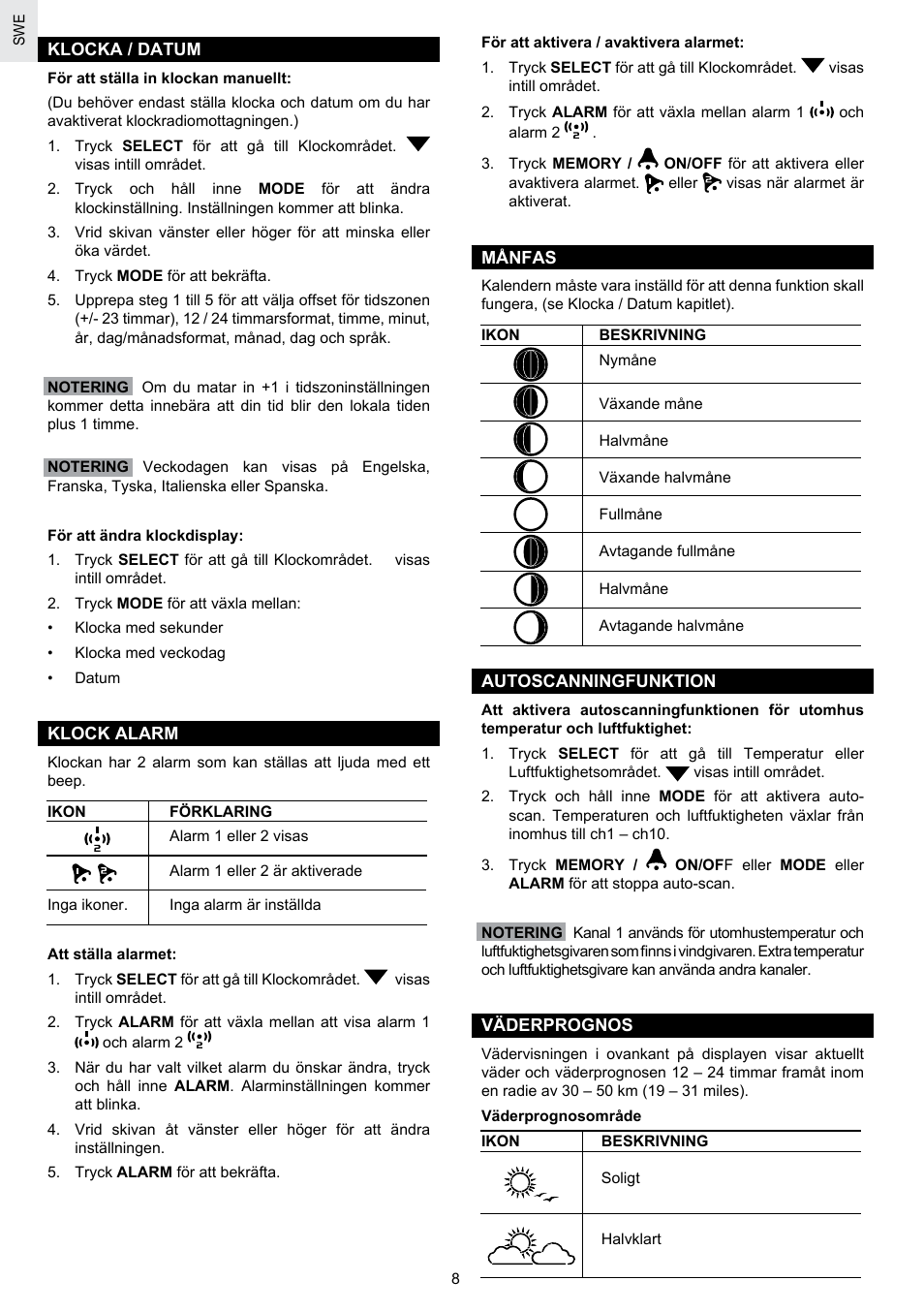 Oregon Scientific SCIENTICTM WEATHER STATION WMR100A User Manual | Page 108 / 115