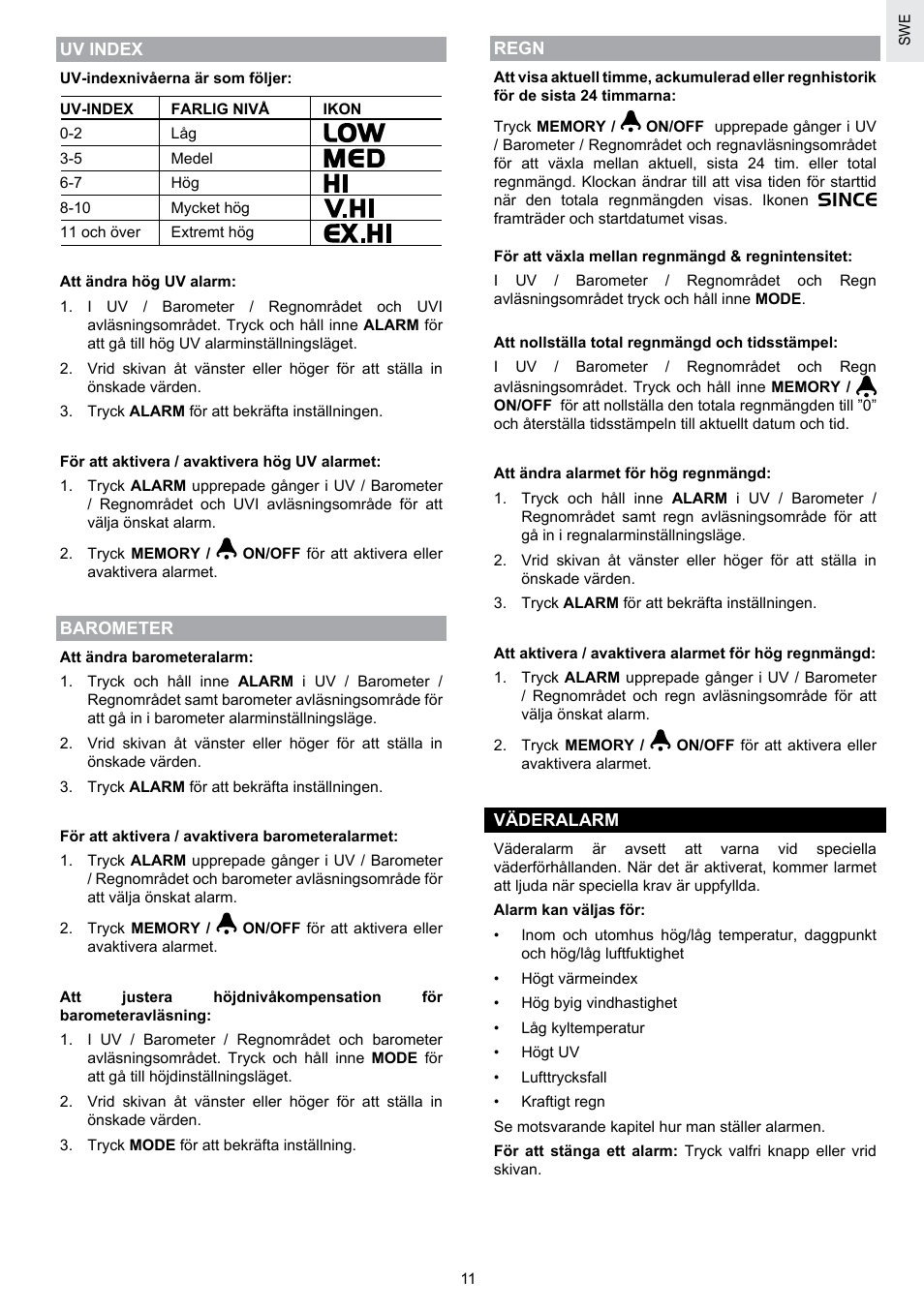 Oregon Scientific SCIENTICTM WEATHER STATION WMR100A User Manual | Page 111 / 115