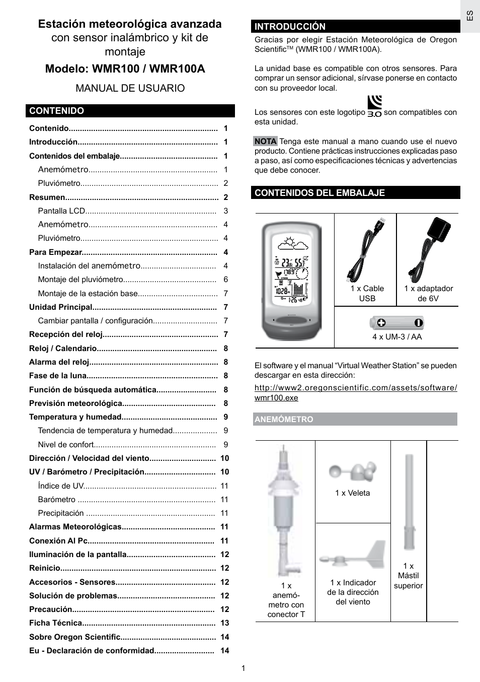 Manual de usuario | Oregon Scientific SCIENTICTM WEATHER STATION WMR100A User Manual | Page 16 / 115