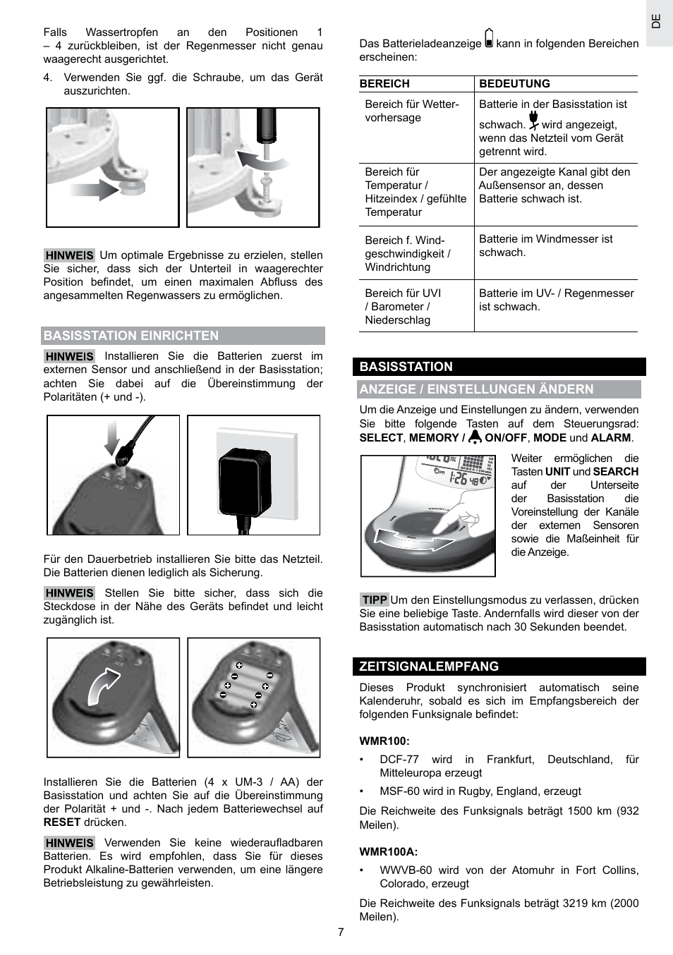 Oregon Scientific SCIENTICTM WEATHER STATION WMR100A User Manual | Page 36 / 115