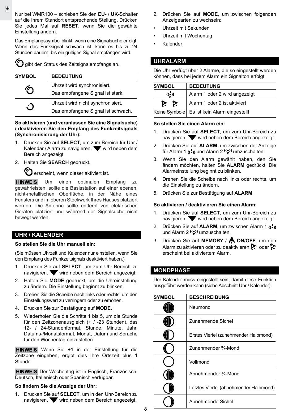 Oregon Scientific SCIENTICTM WEATHER STATION WMR100A User Manual | Page 37 / 115