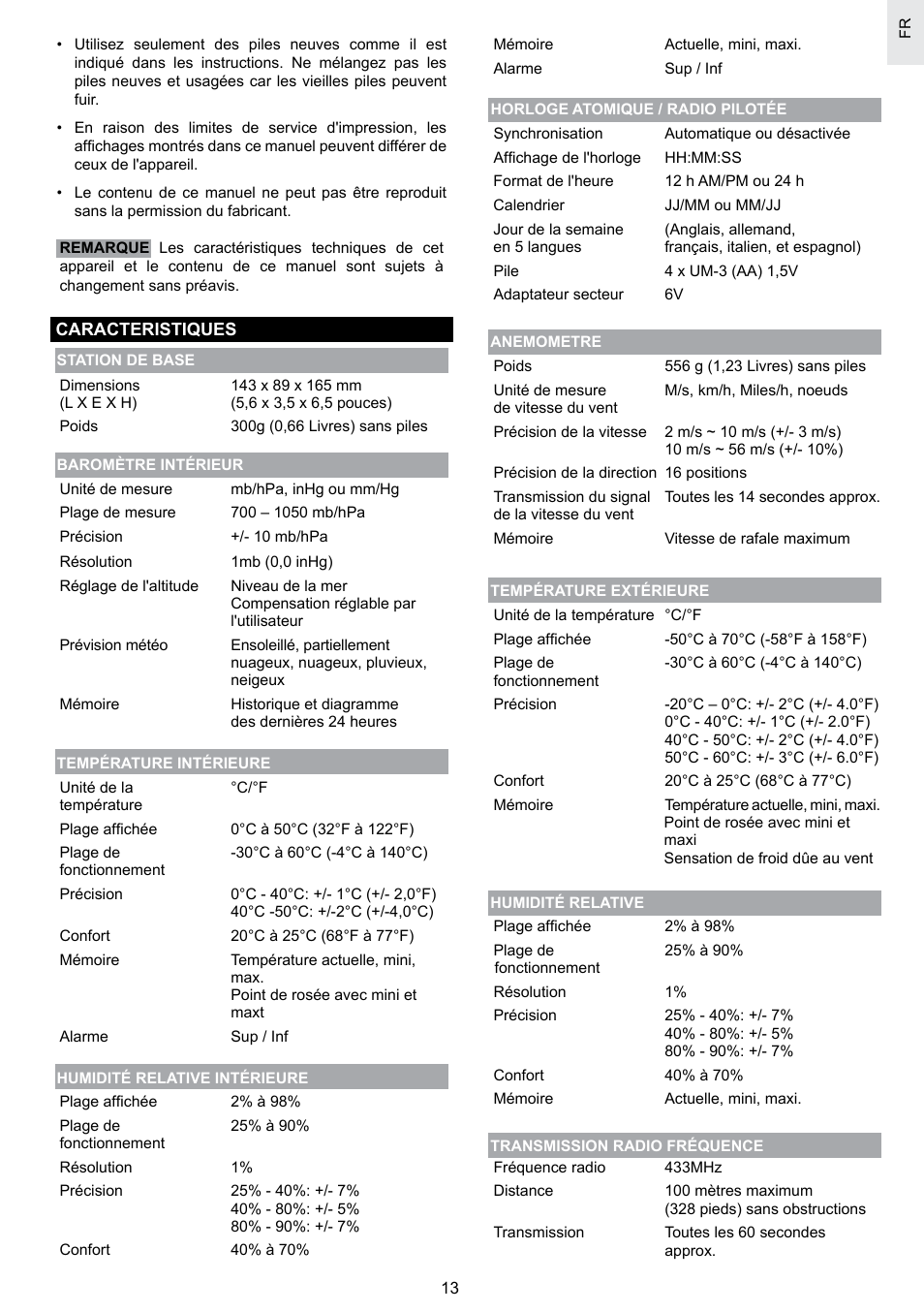 Oregon Scientific SCIENTICTM WEATHER STATION WMR100A User Manual | Page 57 / 115