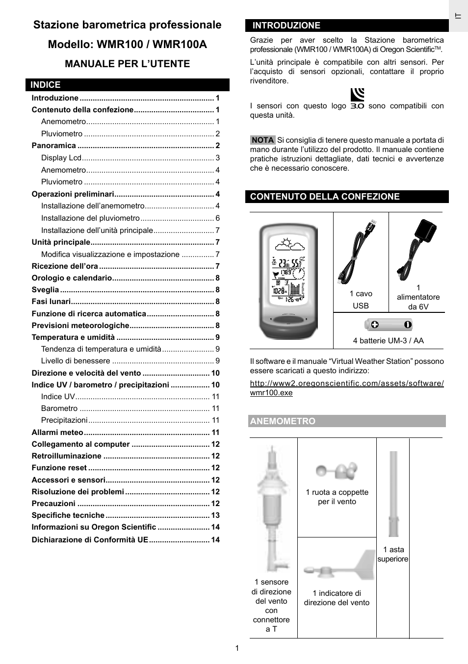 Manuale per l’utente | Oregon Scientific SCIENTICTM WEATHER STATION WMR100A User Manual | Page 59 / 115