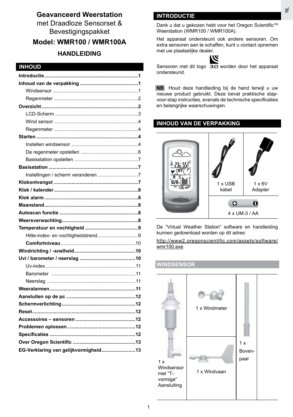 Handleiding | Oregon Scientific SCIENTICTM WEATHER STATION WMR100A User Manual | Page 73 / 115