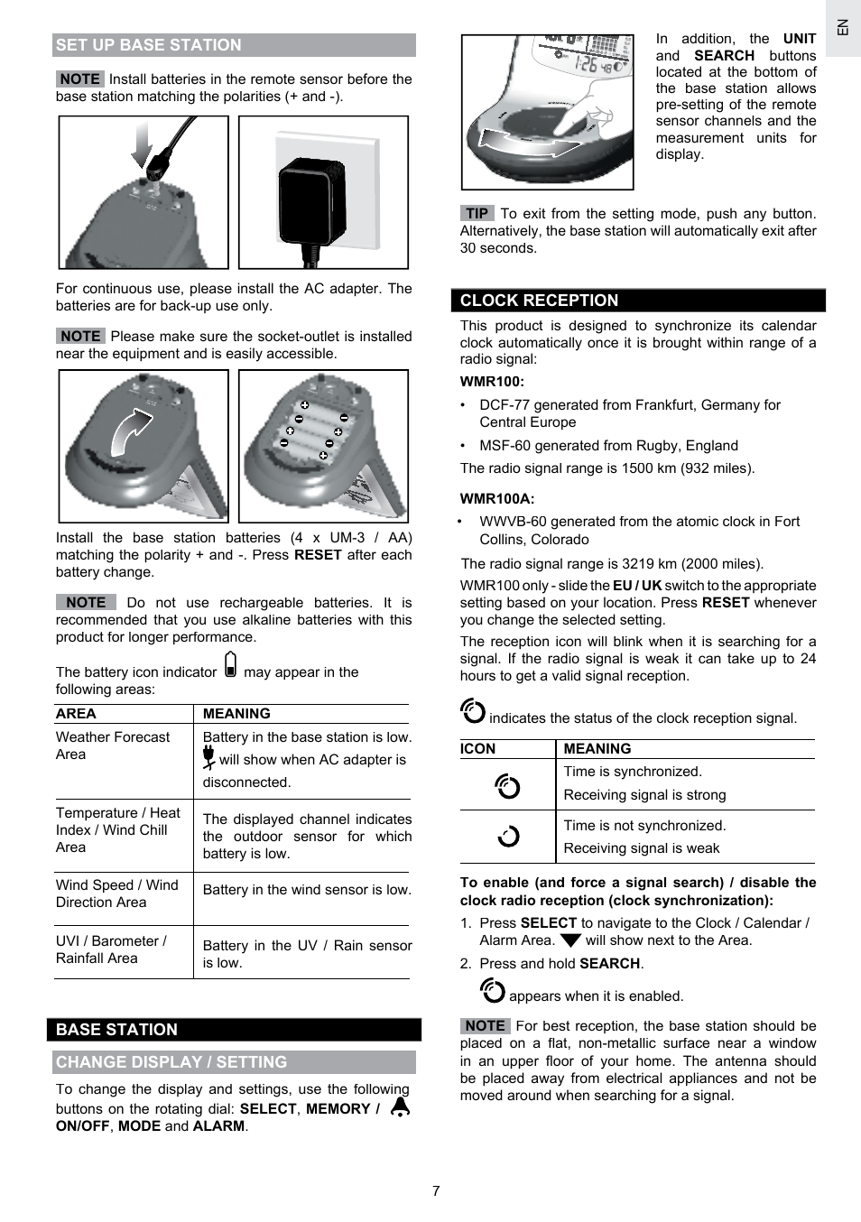 Oregon Scientific SCIENTICTM WEATHER STATION WMR100A User Manual | Page 8 / 115