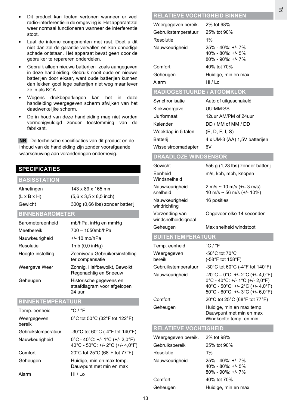 Oregon Scientific SCIENTICTM WEATHER STATION WMR100A User Manual | Page 85 / 115