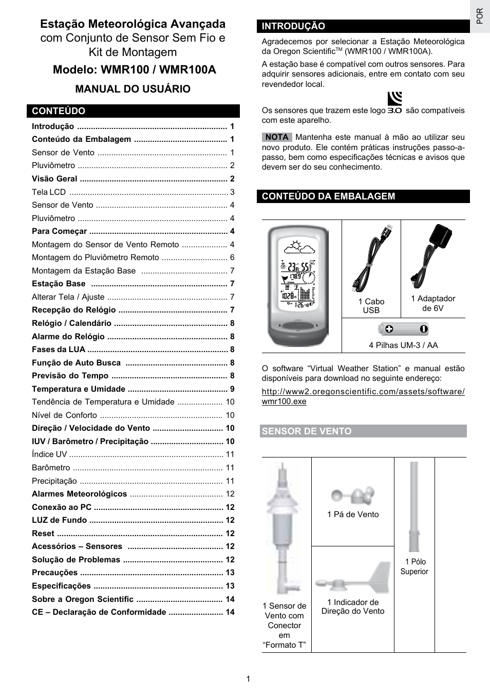 Manual do usuário | Oregon Scientific SCIENTICTM WEATHER STATION WMR100A User Manual | Page 87 / 115