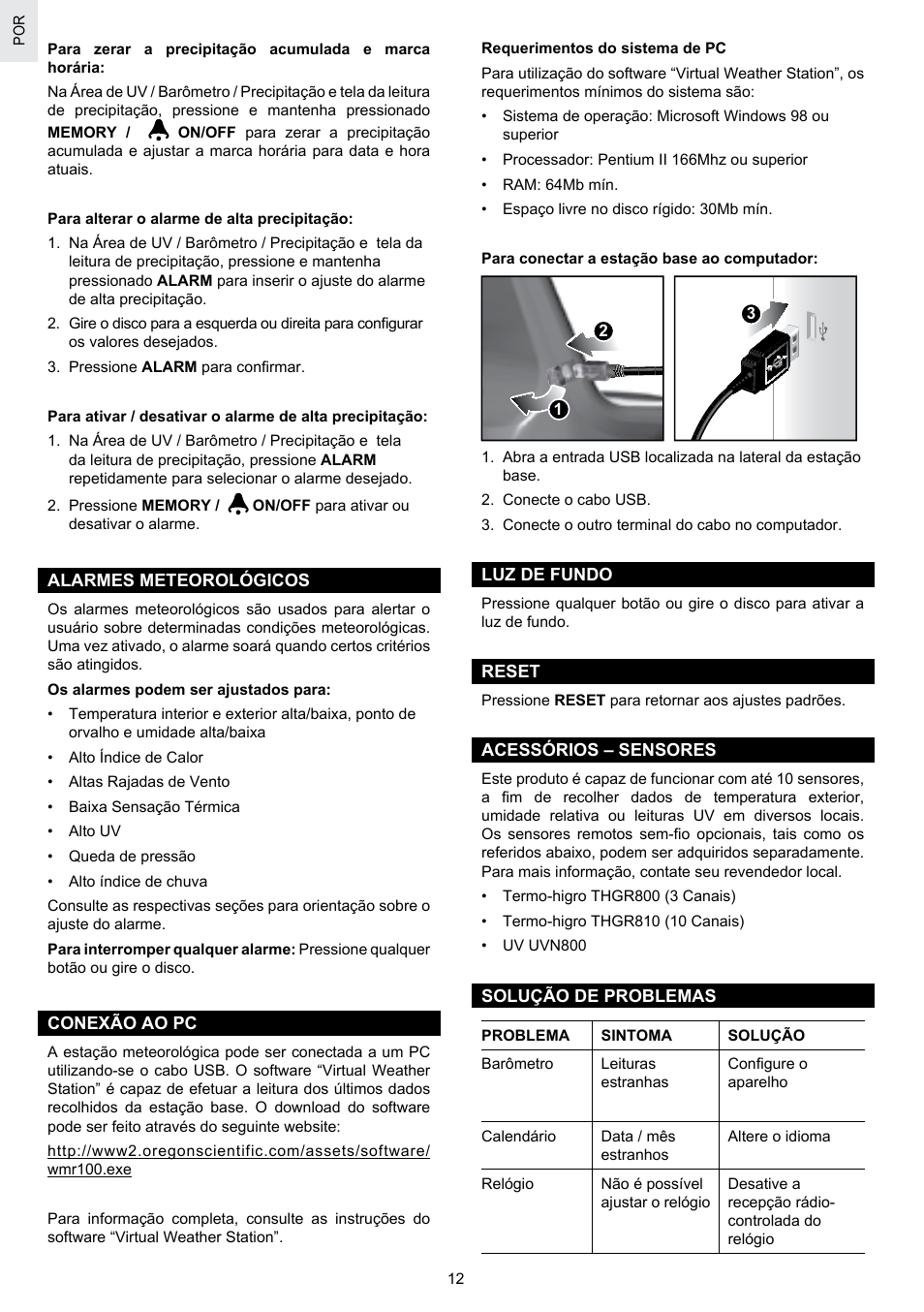 Oregon Scientific SCIENTICTM WEATHER STATION WMR100A User Manual | Page 98 / 115