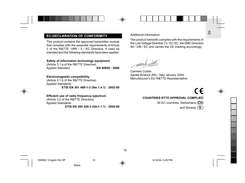 Oregon Scientific RAR621 User Manual | Page 16 / 17
