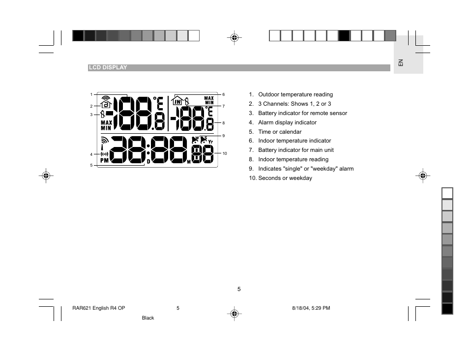 Oregon Scientific RAR621 User Manual | Page 6 / 17