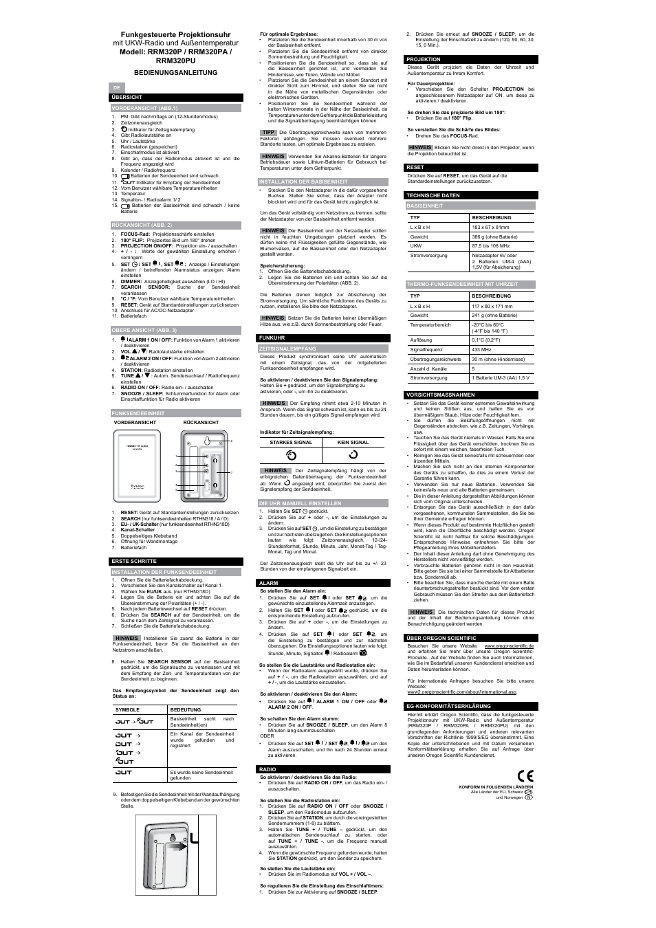 Oregon Scientific RRM320PU User Manual | Page 3 / 8