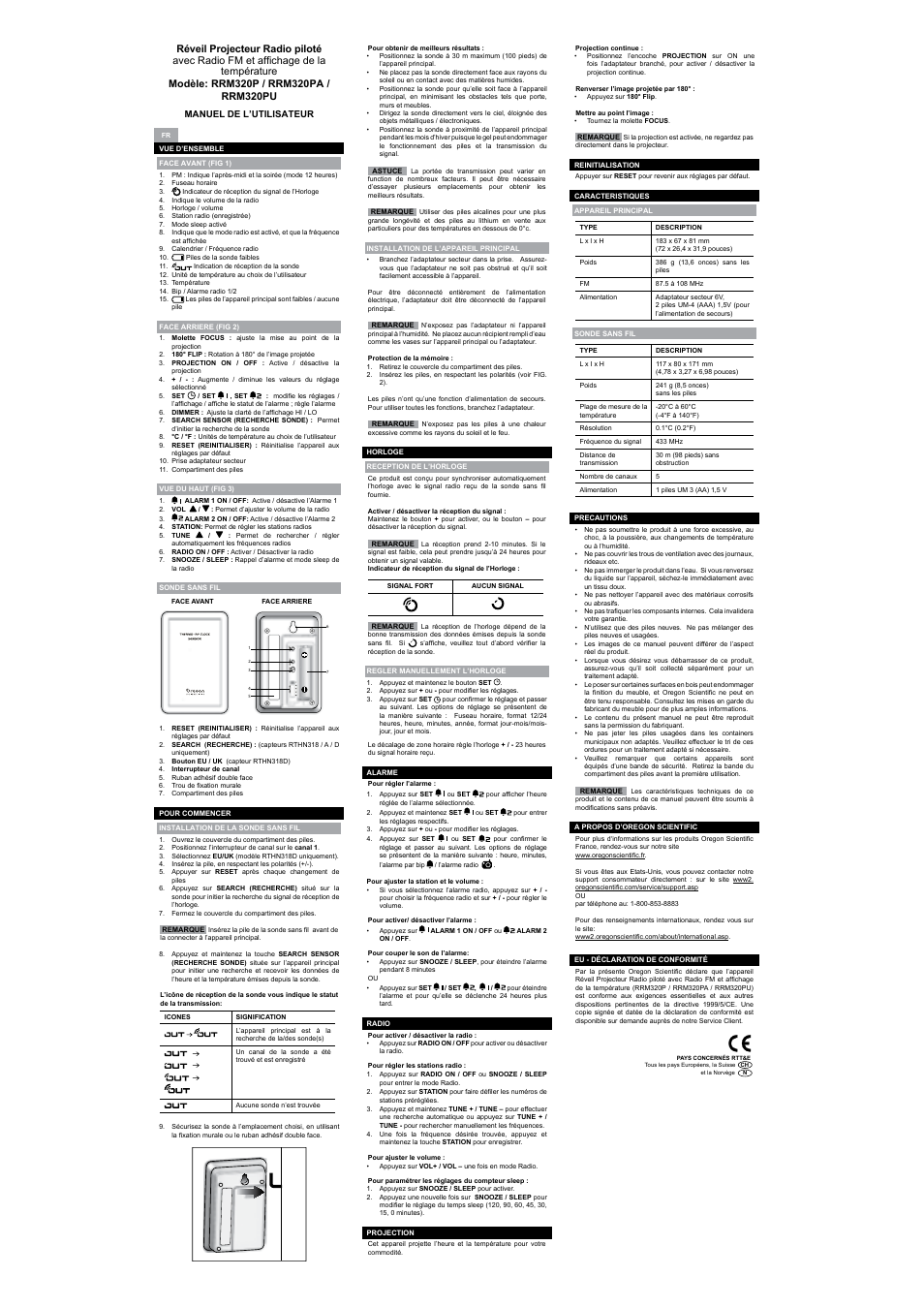 Oregon Scientific RRM320PU User Manual | Page 4 / 8