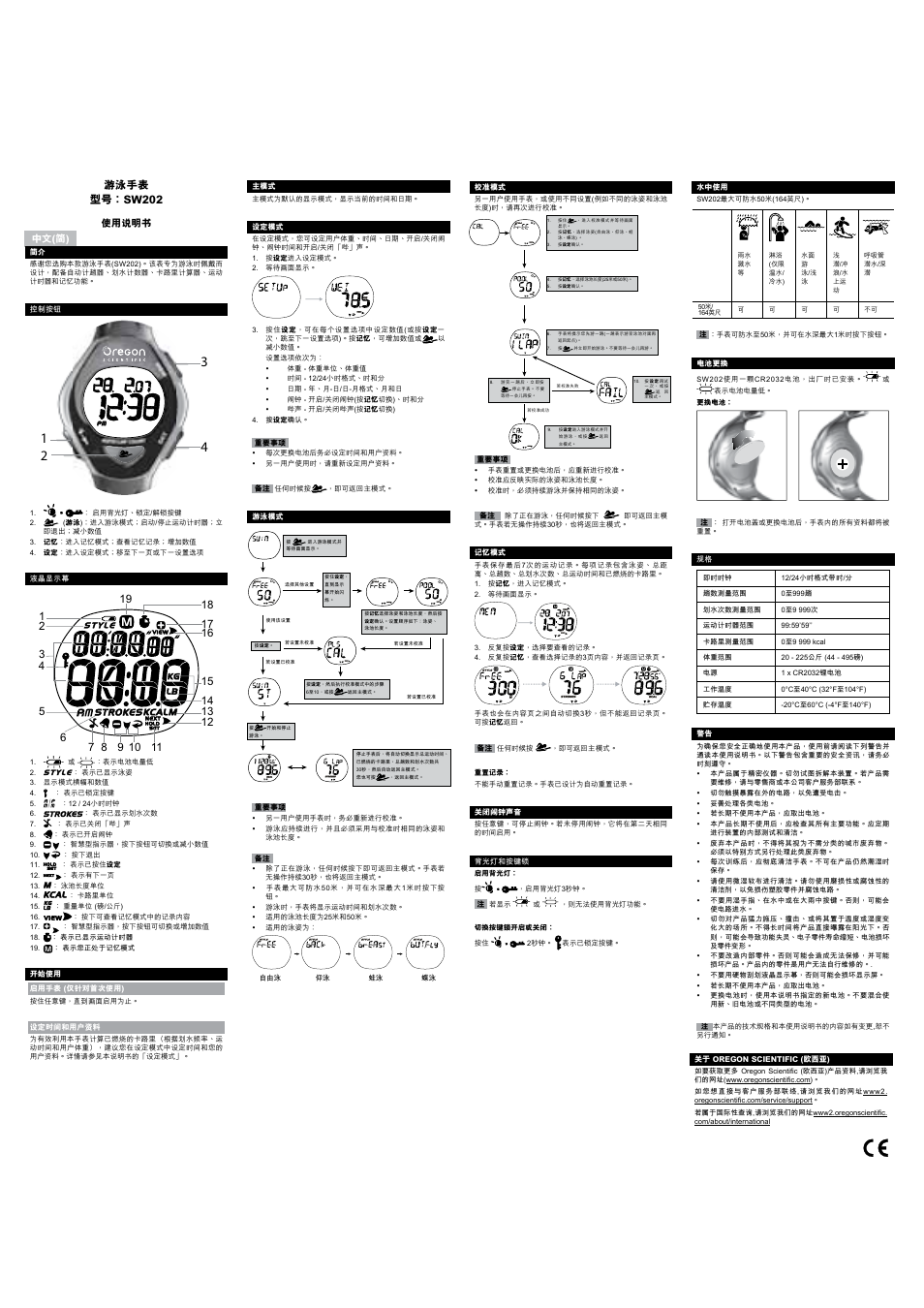 游泳手錶 型號︰sw202 | Oregon Scientific SW202 User Manual | Page 10 / 10
