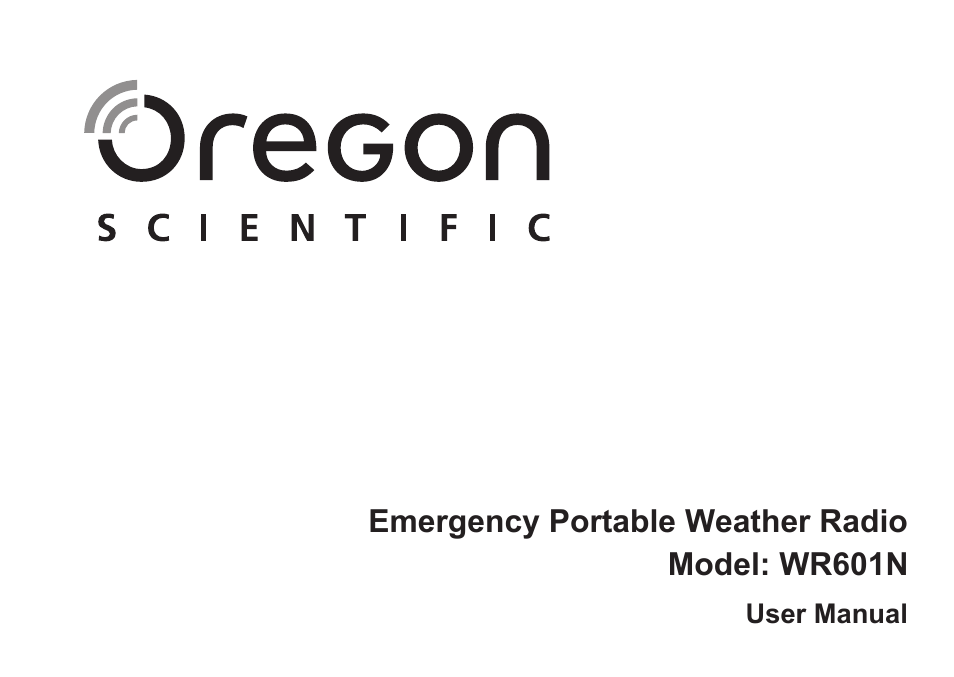 Oregon Scientific WR601N User Manual | 24 pages