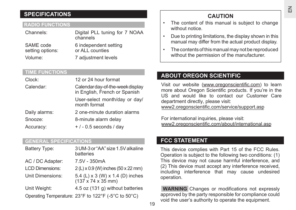 Oregon Scientific WR601N User Manual | Page 21 / 24