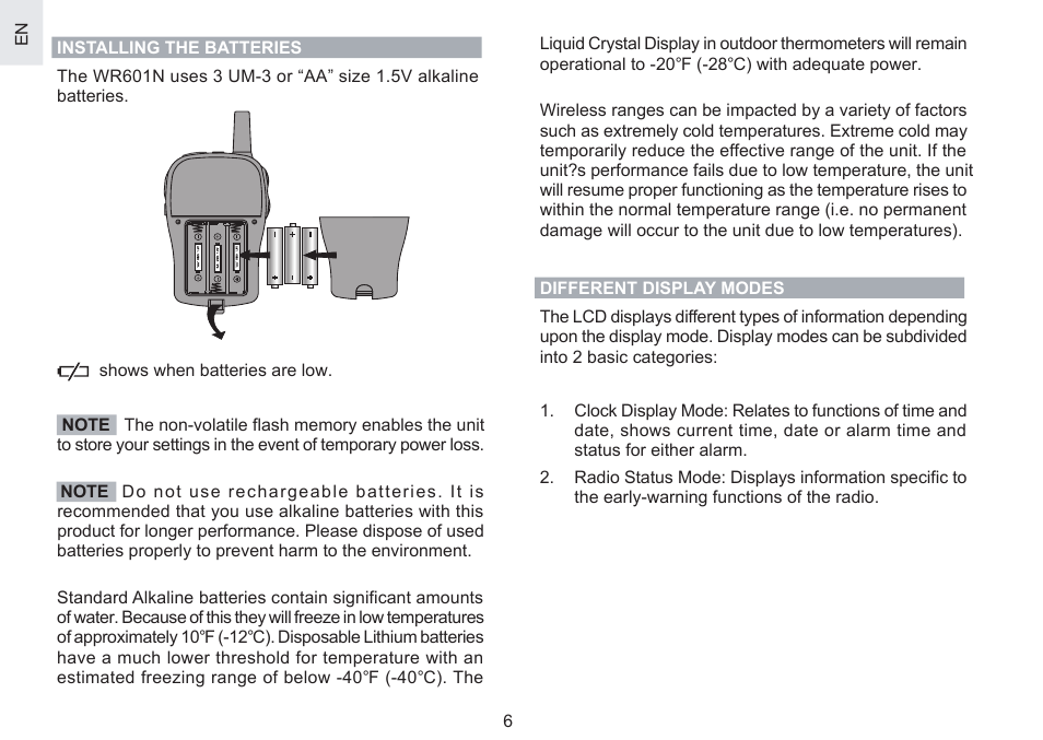 Oregon Scientific WR601N User Manual | Page 8 / 24