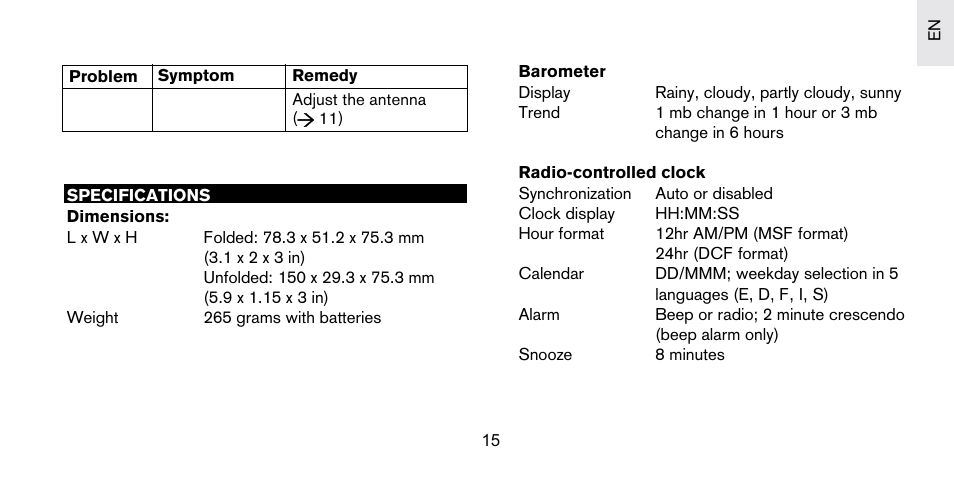 Oregon Scientific S+ARCK PS-S03U User Manual | Page 16 / 18