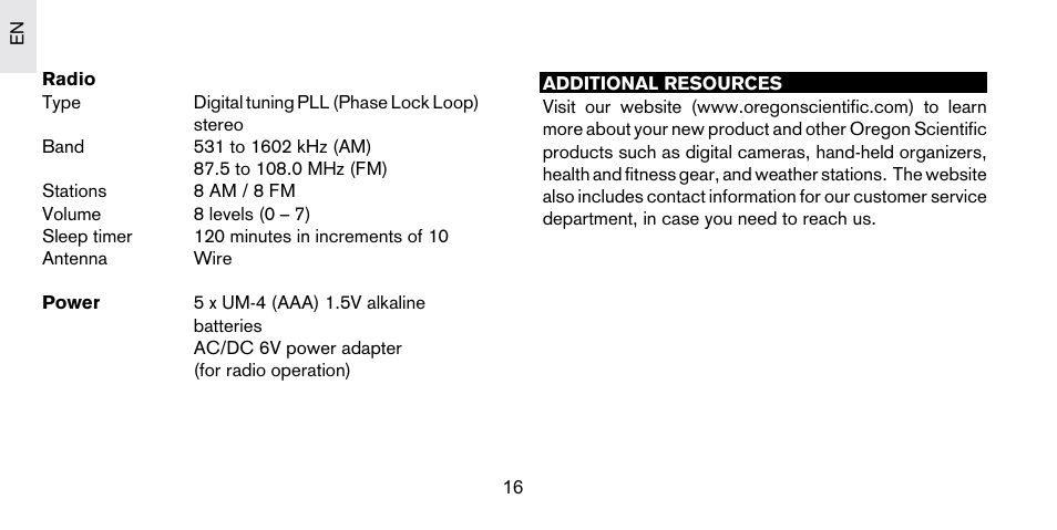 Oregon Scientific S+ARCK PS-S03U User Manual | Page 17 / 18