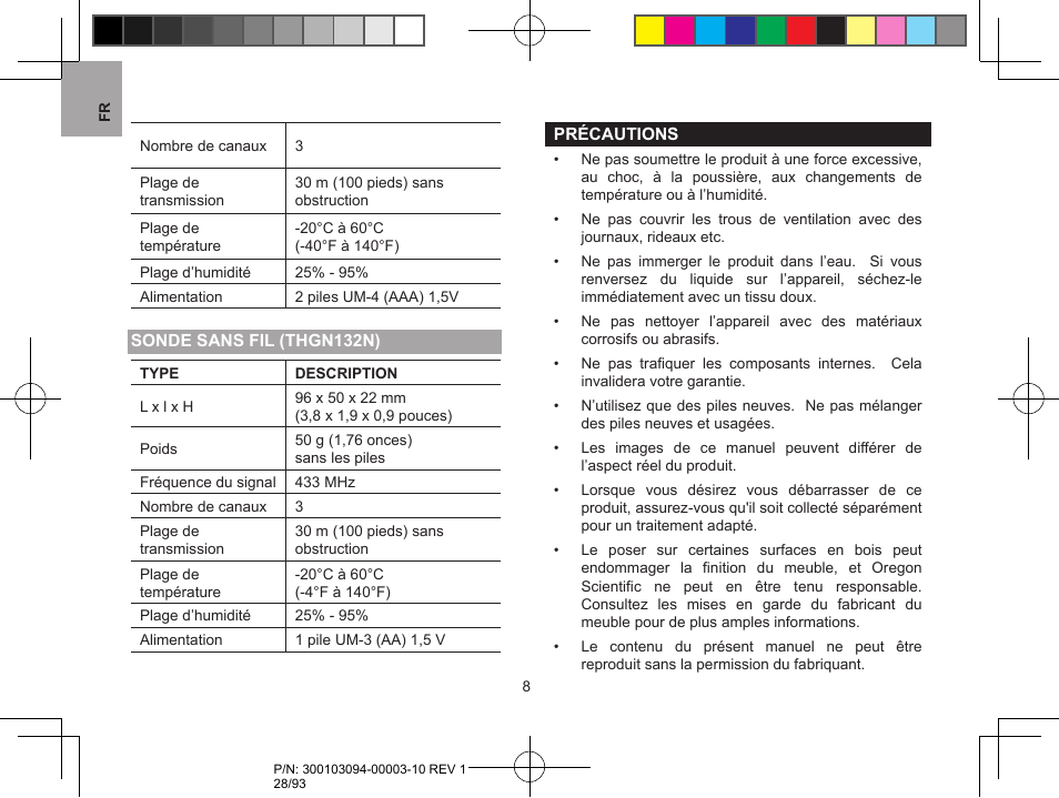Oregon Scientific RAR501 User Manual | Page 28 / 93
