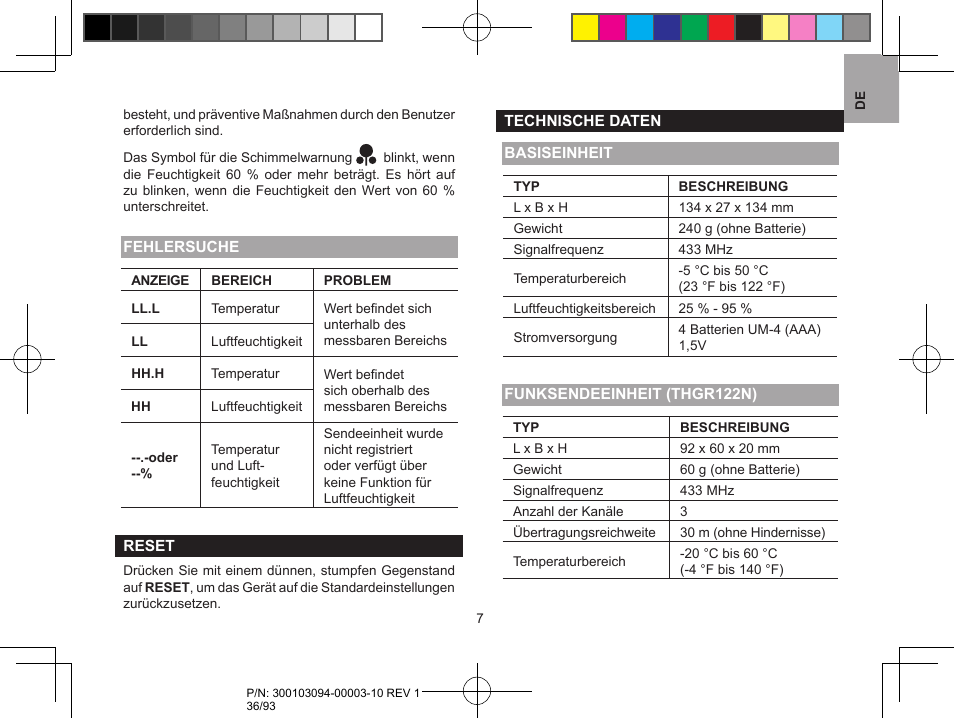 Oregon Scientific RAR501 User Manual | Page 36 / 93