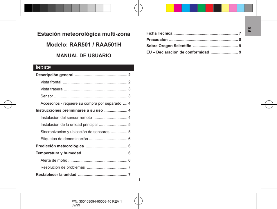Oregon Scientific RAR501 User Manual | Page 39 / 93