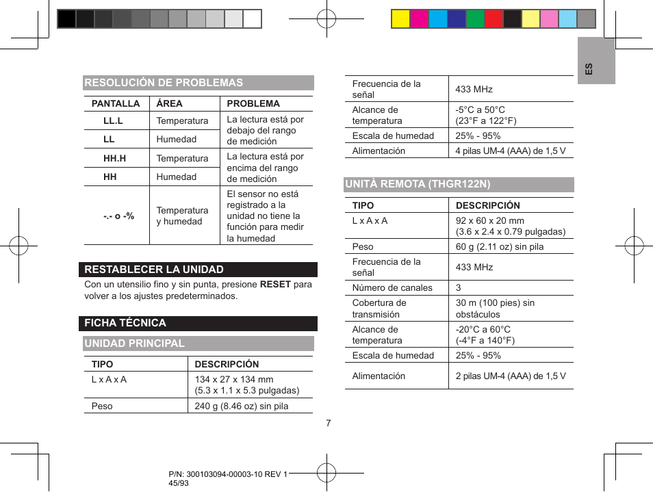 Oregon Scientific RAR501 User Manual | Page 45 / 93