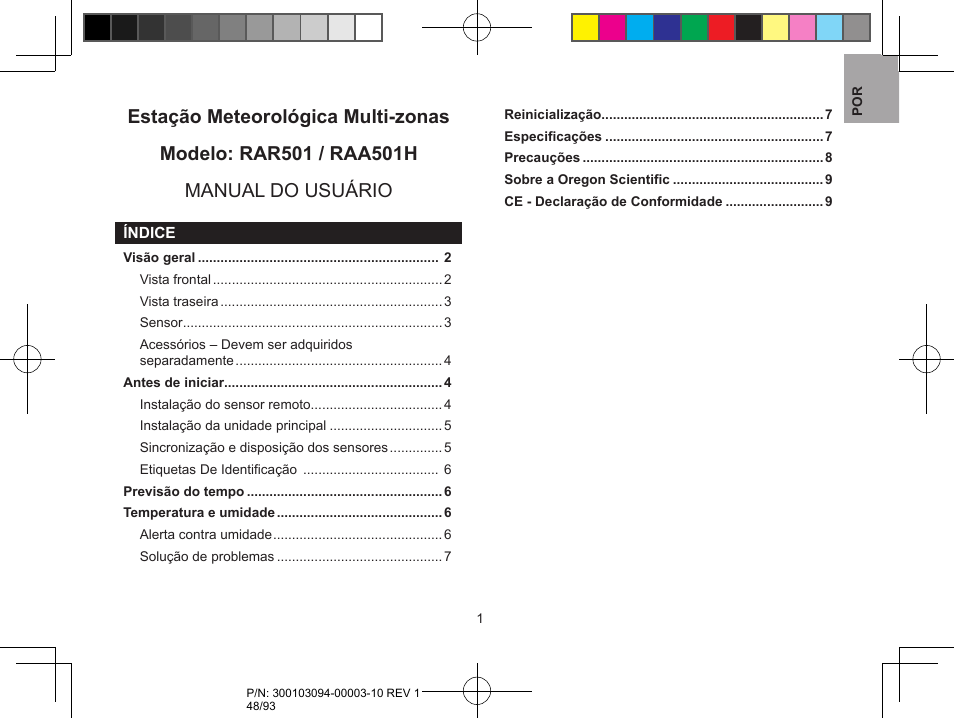 Oregon Scientific RAR501 User Manual | Page 48 / 93