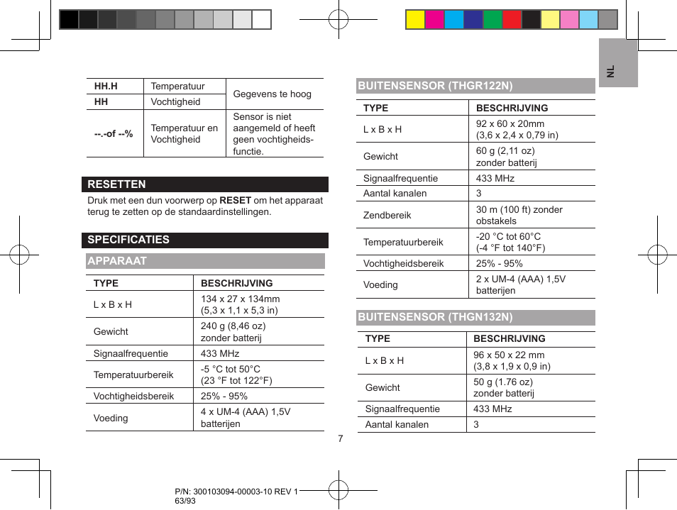 Oregon Scientific RAR501 User Manual | Page 63 / 93