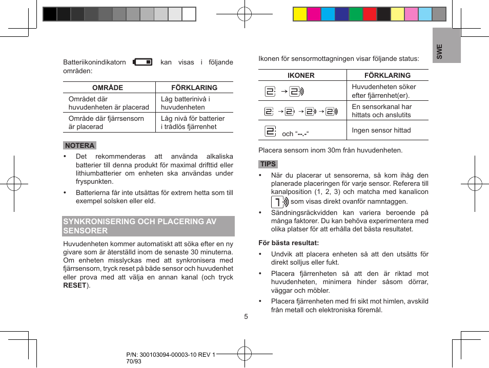 Oregon Scientific RAR501 User Manual | Page 70 / 93