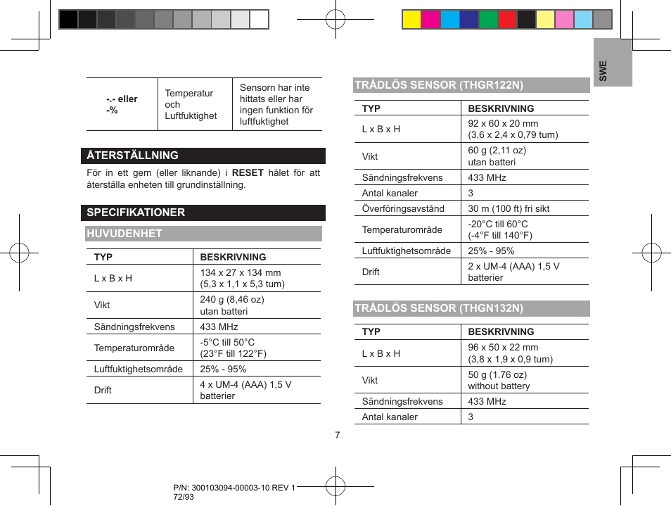 Oregon Scientific RAR501 User Manual | Page 72 / 93