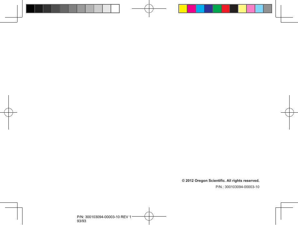 Oregon Scientific RAR501 User Manual | Page 93 / 93