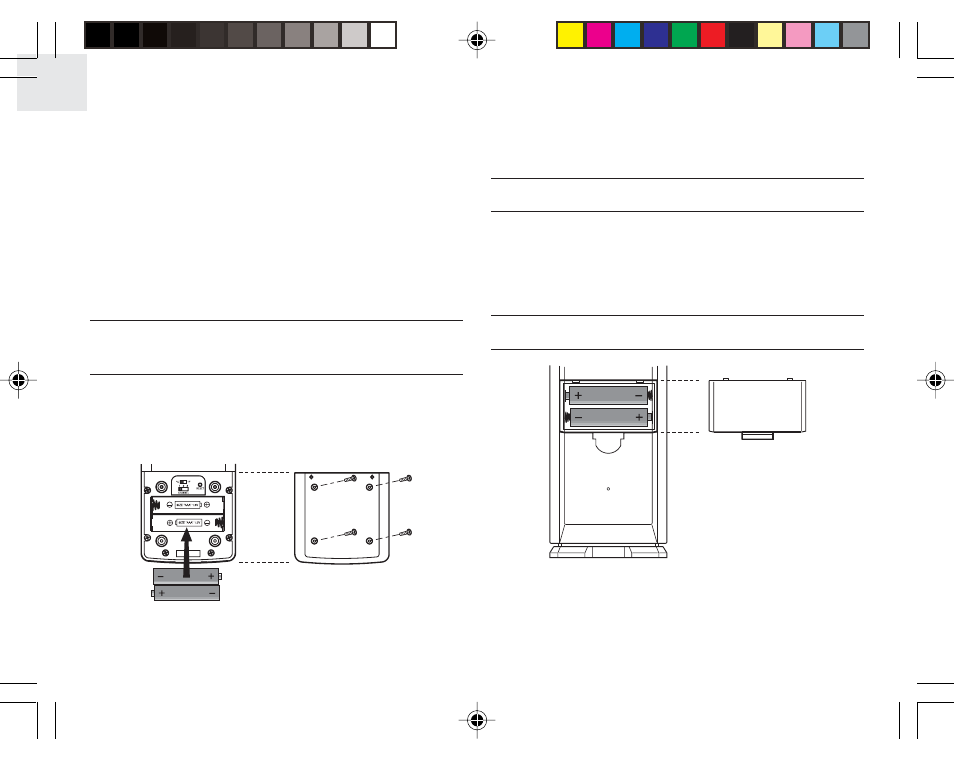 Battery installation: main unit, Low battery warning, Battery and channel installation: remote unit | Oregon Scientific RMR182 User Manual | Page 4 / 15