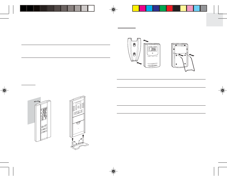 The reset button, Getting started, How to use the table stand or wall mounting | Oregon Scientific RMR182 User Manual | Page 5 / 15